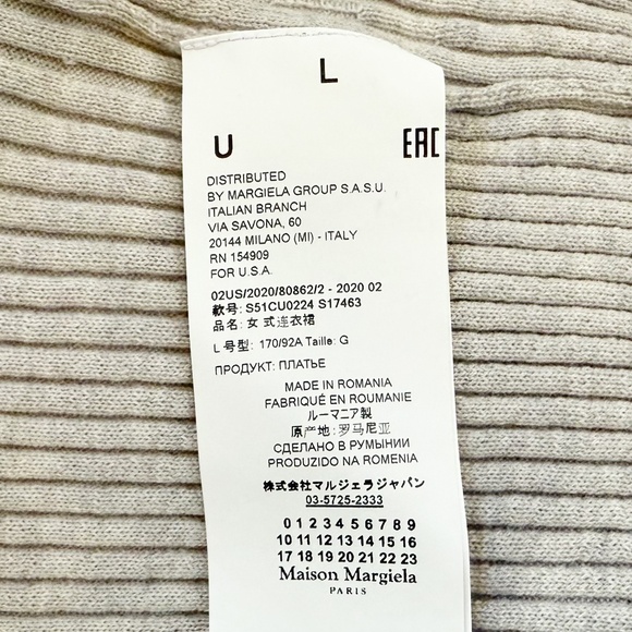 Maison Margiela Dress Sweater Ribbed Knit Wool Open Back Long Luxury Gray L - Picture 12 of 16